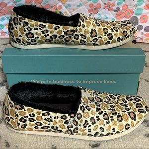 NEW! TOMS Alpargata Natural Glitter Cheetah